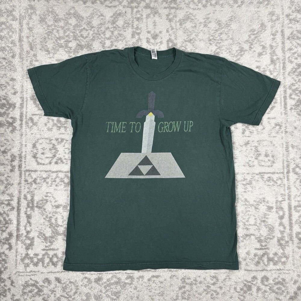 Legend Of Zelda T Shirt American Apparel Zelda Time To Grow Up Size Medium